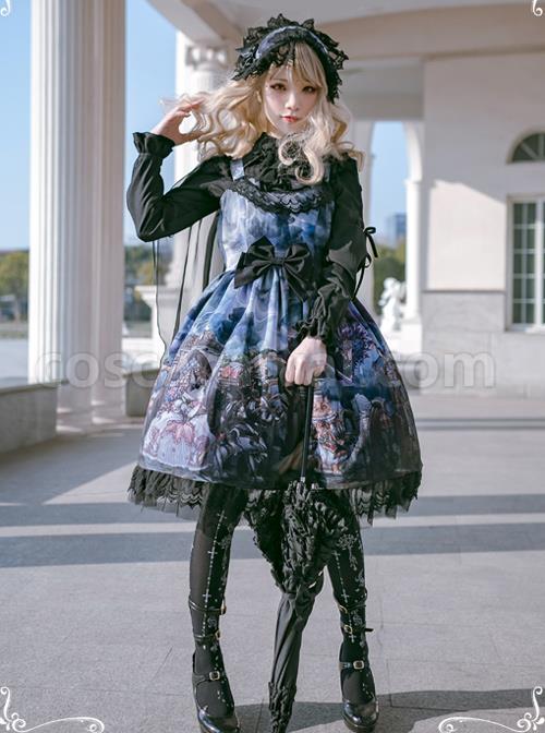 Retro Chiffon Gothic Lolita Long Sleeve Shirt coscarnival