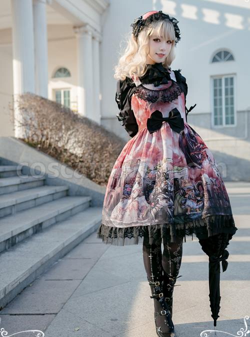 Retro Chiffon Gothic Lolita Long Sleeve Shirt coscarnival