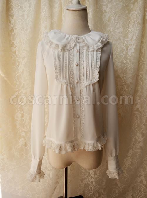 Retro Doll Collar Classic Lolita Long Sleeve Shirt coscarnival