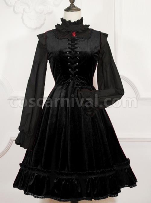 Retro Fairy Tale Style Gothic Lolita Sleeveless Dress coscarnival