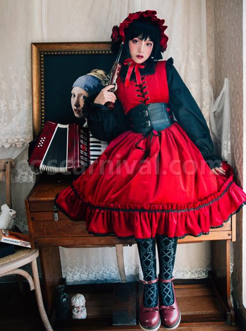 Retro Fairy Tale Style Gothic Lolita Sleeveless Dress coscarnival