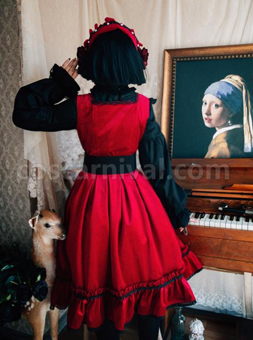 Retro Fairy Tale Style Gothic Lolita Sleeveless Dress coscarnival