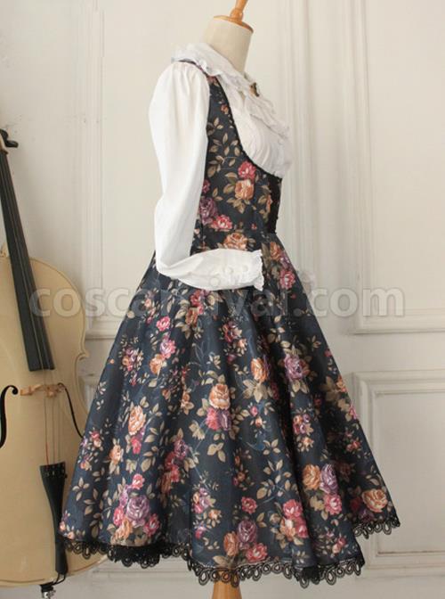 Retro-Floral-Printing-Breast-Care-White-Lace-Classic-Lolita-Dress-coscarnival-4455