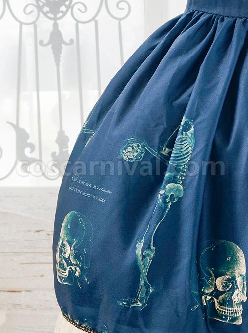 Retro Gothic Human-bone Lolita Sleeveless Dress coscarnival