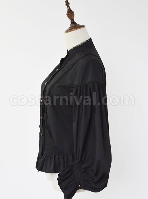 Retro Handsome Classic Lolita Long Lantern Sleeve Shirt coscarnival