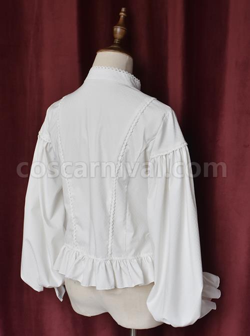 Retro Handsome Classic Lolita Long Lantern Sleeve Shirt coscarnival