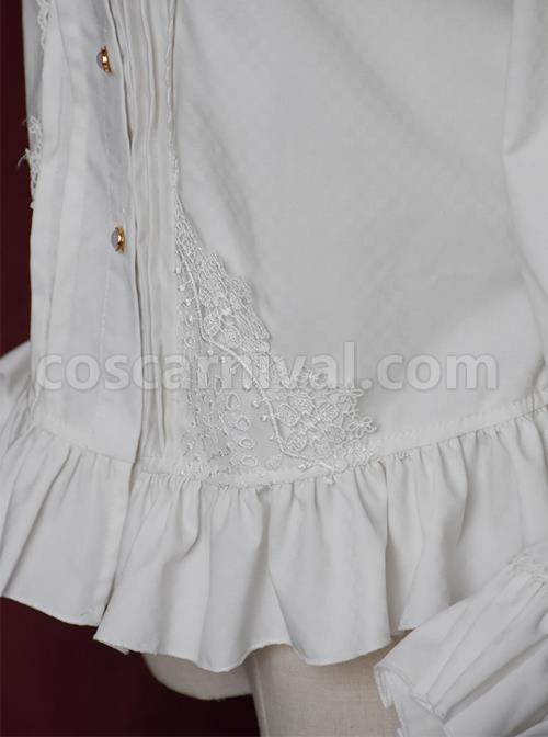 Retro Handsome Classic Lolita Long Lantern Sleeve Shirt coscarnival