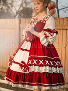 Retro-Heavy-Industry-Ruffled-Square-Neck-Stitching-Lantern-Sleeve-Bow-Knot-Ribbons-Decoration-Sweet-Lolita-Short-Sleeved-Dress-coscarnival-1316.jpg