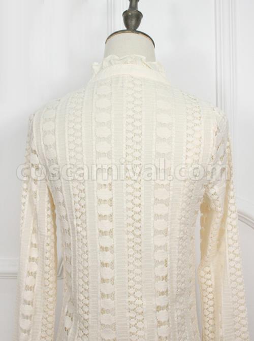 Retro Lace Elegance Bowknot Lolita Shirt coscarnival