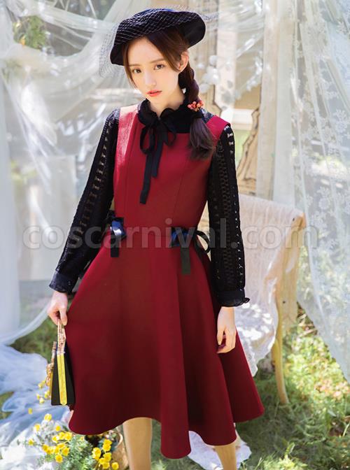 Retro Lace Elegance Bowknot Lolita Shirt coscarnival