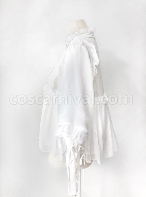 Retro Long Sleeve Ruffle Chiffon Lace Classic Lolita Lamb-leg Sleeve Shirt coscarnival