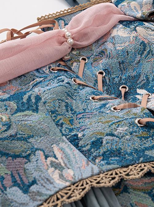 Retro-Oil-Painting-Print-Elegant-Square-Neck-Lace-Irregular-Hem-Autumn-Winter-Classic-Lolita-Long-Sleeve-Short-Sleeve-Two-Wear-Dress-coscarnival-713