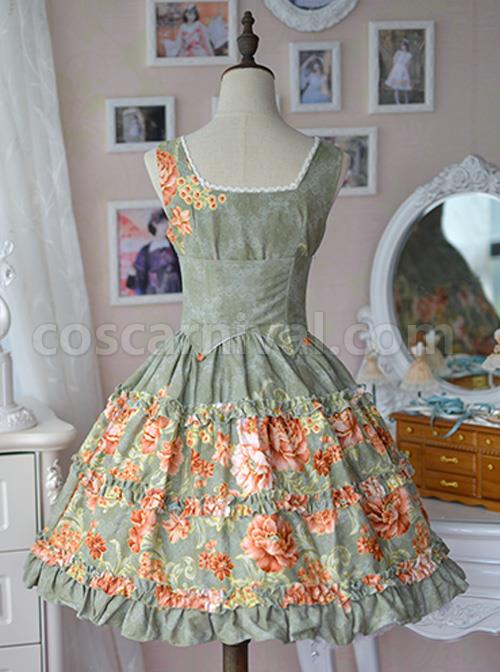 Retro-Pure-Cotton-Green-Ruffles-Classic-Lolita-Sleeveless-Dress-coscarnival-3959