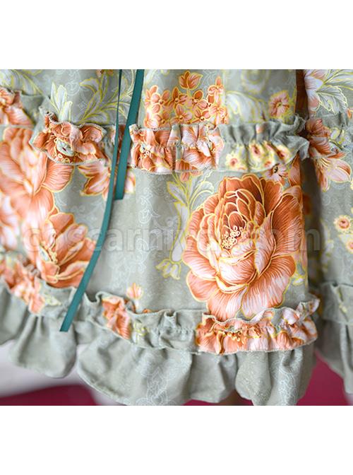 Retro-Pure-Cotton-Green-Ruffles-Classic-Lolita-Sleeveless-Dress-coscarnival-3984