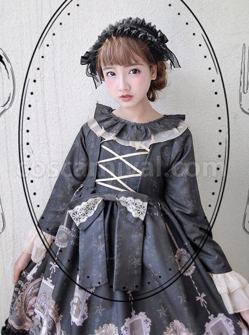 Retro-Ruffle-Collar-Classic-Lolita-Puff-Long-Sleeve-Dress-coscarnival-4105