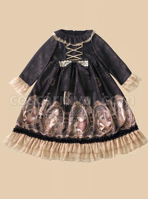 Retro-Ruffle-Collar-Classic-Lolita-Puff-Long-Sleeve-Dress-coscarnival-4112