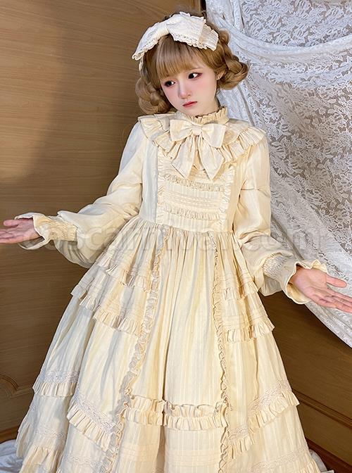 Retro-Solid-Color-Doll-Sense-Stand-Collar-Bowknot-Lantern-Sleeves-Spring-Autumn-Cute-Classic-Lolita-Long-Sleeved-Dress-coscarnival-2312