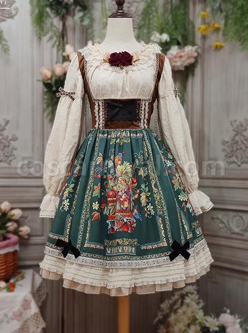 Retro-Style-Floral-Print-Lace-Ruffle-Trim-Velvet-Vest-Criss-Cross-Cord-Classic-Lolita-Bow-Knots-Sleeveless-Dress-coscarnival-2289