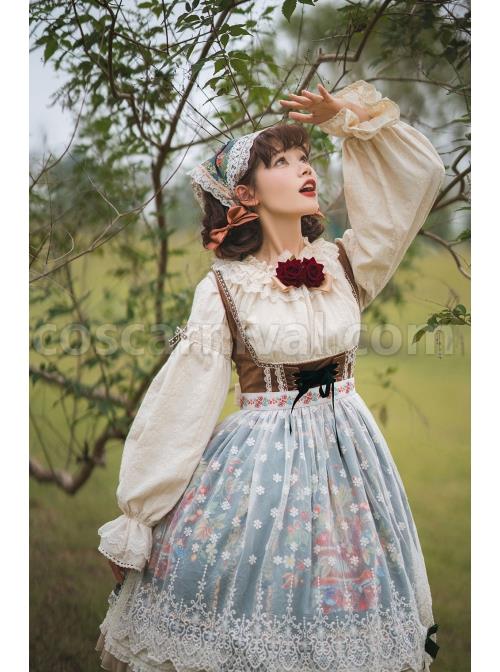Retro-Style-Floral-Print-Lace-Ruffle-Trim-Velvet-Vest-Criss-Cross-Cord-Classic-Lolita-Bow-Knots-Sleeveless-Dress-coscarnival-2294