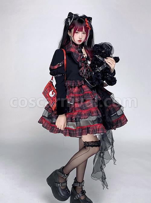 Rock-Punk-Style-Classic-Plaid-Decoration-Layered-Hem-Mesh-Bow-Knot-Trim-Lolita-Sleeveless-Dress-coscarnival-2272
