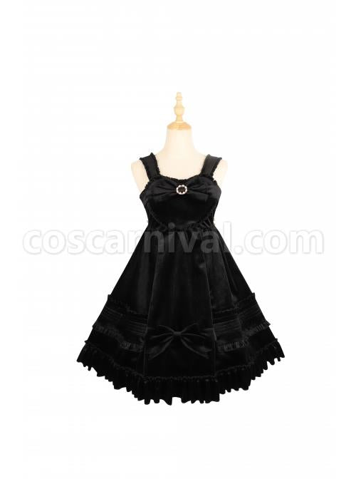 Rococo-Series-JSK-Pure-Color-Velvet-Elegant-Classic-Lolita-Ruffle-Sling-Dress-coscarnival-4953