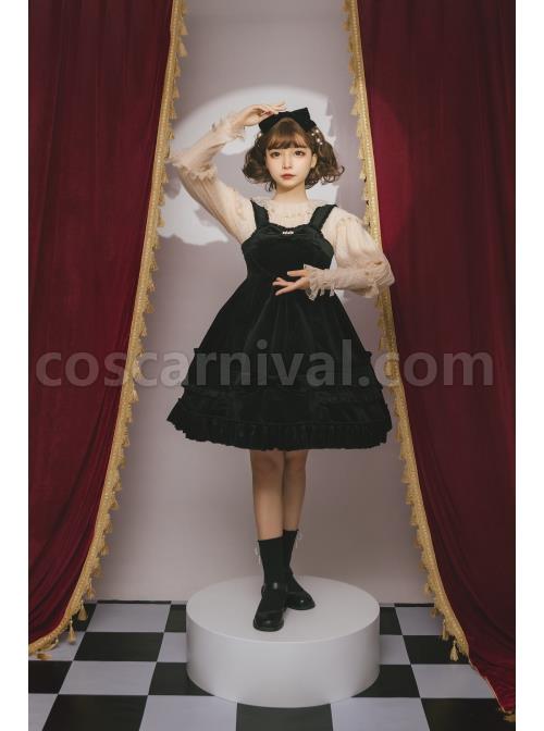Rococo-Series-JSK-Pure-Color-Velvet-Elegant-Classic-Lolita-Ruffle-Sling-Dress-coscarnival-4980