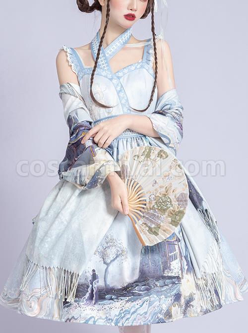 Romantic-Dream-In-Garden-Series-JSK-II-Classic-Lolita-Retro-Chinese-Style-Printing-Dress-coscarnival-205