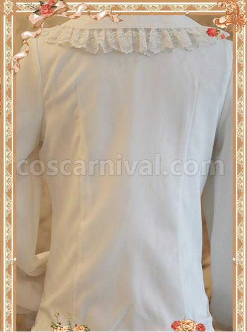 Rose Garden Series White Thickened Chiffon Embroidery Classic Lolita Shirt coscarnival