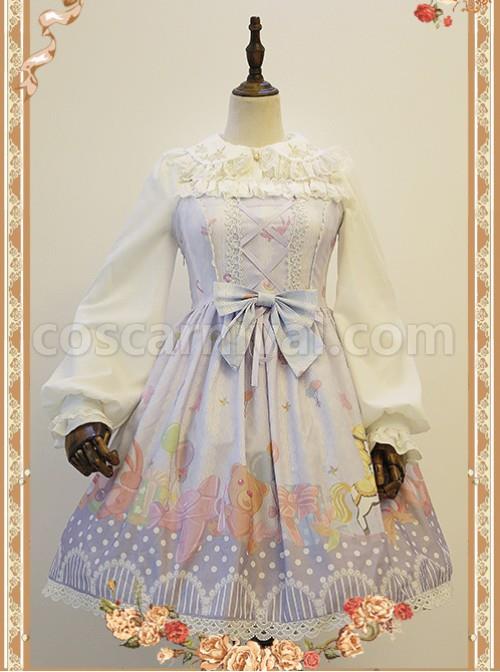 Rose Garden Series White Thickened Chiffon Embroidery Classic Lolita Shirt coscarnival