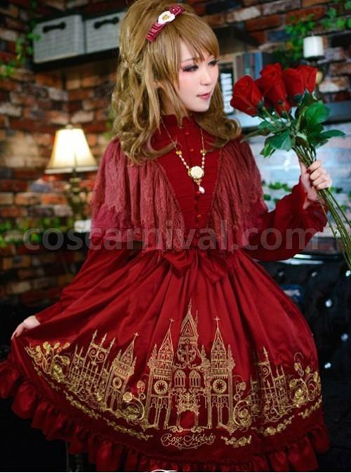 Rose Melody Glorious Castle Embroidery OP Dress coscarnival