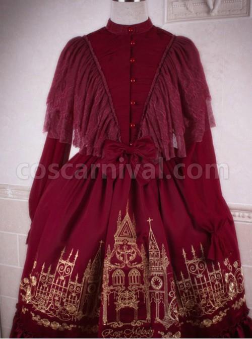 Rose Melody Glorious Castle Embroidery OP Dress coscarnival