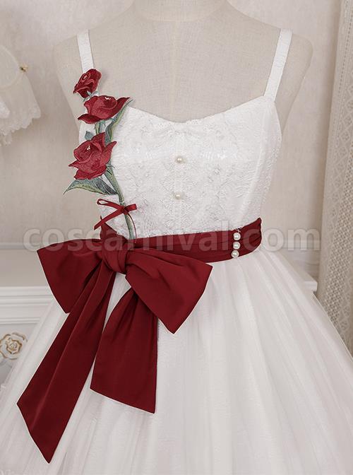 Rose-Poem-Series-Elegant-White-Graphic-Lace-Jacquard-Embroidery-Red-Rose-Bow-Knot-Belt-Decoration-Classic-Lolita-Dress-coscarnival-1541