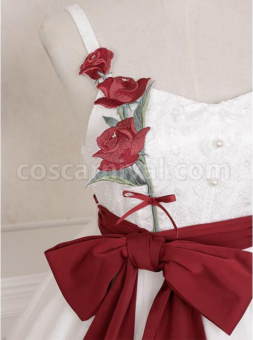 Rose-Poem-Series-Elegant-White-Graphic-Lace-Jacquard-Embroidery-Red-Rose-Bow-Knot-Belt-Decoration-Classic-Lolita-Dress-coscarnival-1550