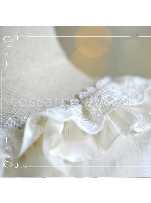 Round Collar Trumpet Sleeve Chiffon Lolita Shirt coscarnival