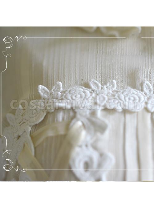 Round Collar Trumpet Sleeve Chiffon Lolita Shirt coscarnival