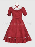 Round-Neckline-Ruffle-Lace-Classic-Lolita-Puff-Short-Sleeves-Dress-coscarnival-668