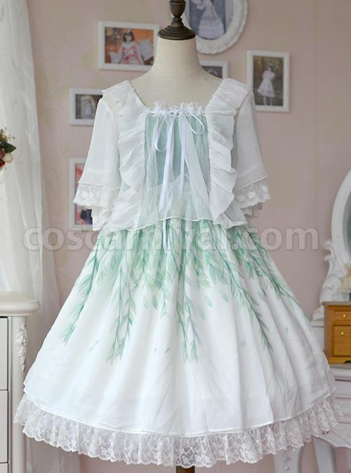 Ruffles White Classic Lolita Short Style Pullover Shirt coscarnival