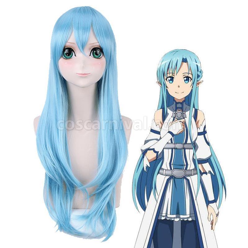 SAO Sword Art Online ALO ALfheim Online Asuna Long Blue Cosplay Wigs coscarnival011117706