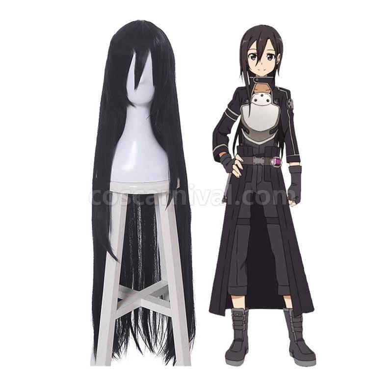 SAO Sword Art Online GGO Gun Gale Online Kirigaya Kazuto Kirito Long Black Cosplay Wigs coscarnival011117606