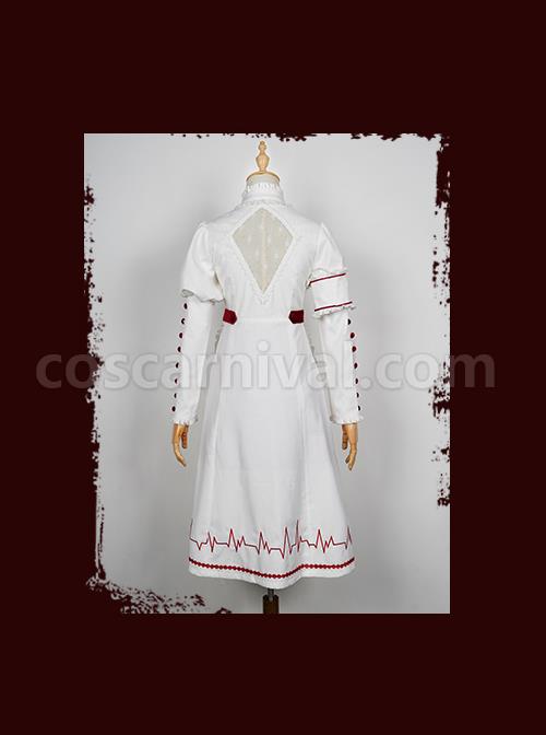 Scarlet Cross Series OP Long Style Blood Printing Halloween Nurse Gothic Lolita Long Sleeve Dress coscarnival