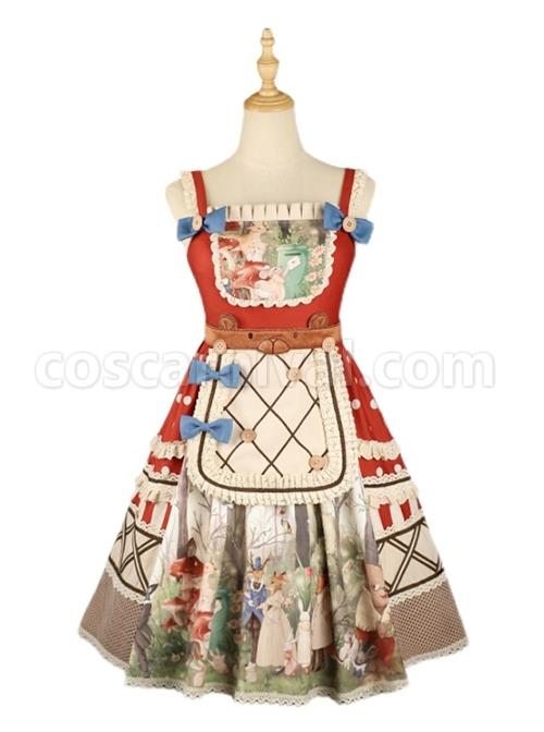 Secret-Forest-Tea-Party-Series-JSK-Cute-Animal-Print-Bow-Knots-Button-Decoration-Classic-Lolita-Sleeveless-Dress-Set-coscarnival-2228