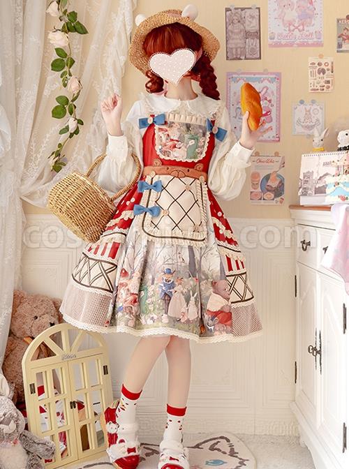 Secret-Forest-Tea-Party-Series-JSK-Cute-Animal-Print-Bow-Knots-Button-Decoration-Classic-Lolita-Sleeveless-Dress-Set-coscarnival-2250