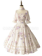 Sen-Department-Fresh-Small-Square-Neck-Rose-Pattern-Print-White-Bubble-Short-Sleeve-Slim-Fit-Classic-Lolita-Dress-coscarnival-4438