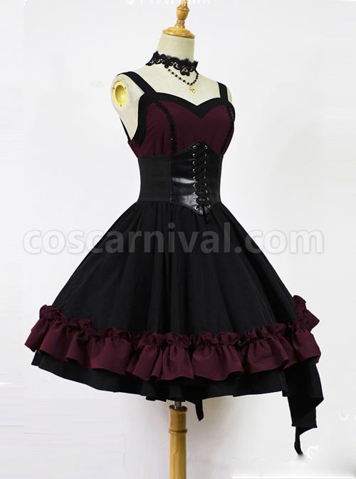 Seraph Night Series Elegant Gothic Lolita Sling Dress coscarnival