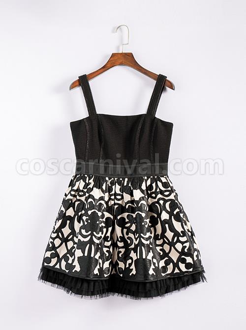 Sexy High Waist Gothic Lolita Sling Dress coscarnival