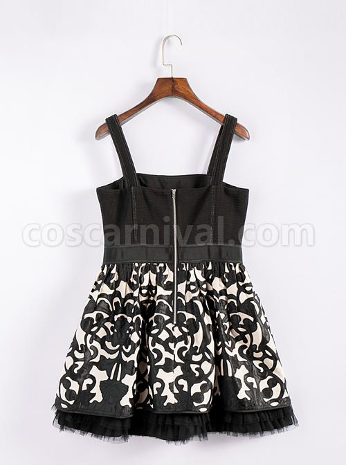 Sexy High Waist Gothic Lolita Sling Dress coscarnival