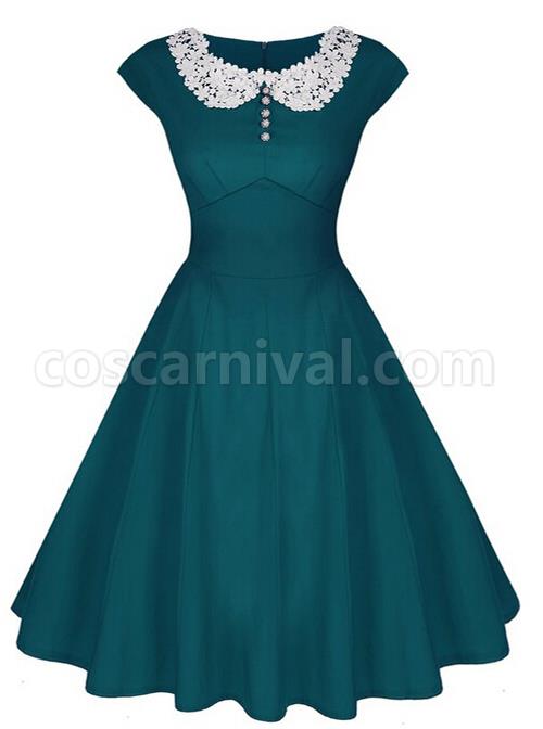 Sexy-Lace-Collar-Slim-A-line-Dress-coscarnival-602