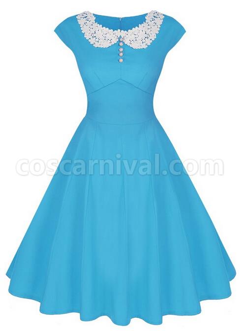 Sexy-Lace-Collar-Slim-A-line-Dress-coscarnival-607