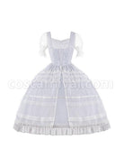 Shell-Wind-Chime-Series-Elegant-Square-Neck-Lily-Of-The-Valley-Embroidered-Polka-Dot-Yarn-Hem-Classic-Lolita-Short-Sleeved-Dress-coscarnival-2233