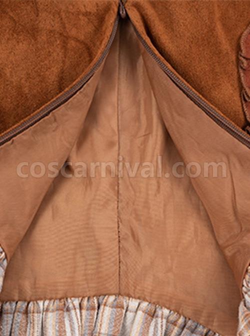 Shepherdess-Series-Nordic-Pastoral-Style-Square-Collar-Lace-Plaid-Hem-Suede-Vest-Splicing-Plaid-Apron-Classic-Lolita-Long-Sleeved-Dress-Suit-coscarnival-4476